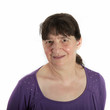 portrait de femme heureuse sur fond blanc