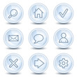 Basic web icons, light blue glossy circle buttons Basic web icons, light blue glossy circle buttons