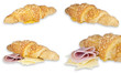 Freigestellte Käse-Schinken Croissants