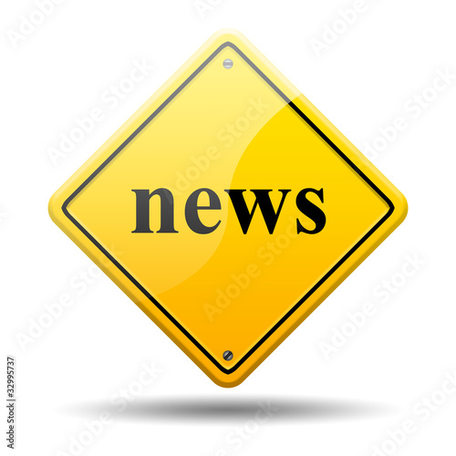 Illustration: Señal amarilla texto news Señal amarilla texto news