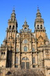 Cathedral of Santiago de Compostela facade with blue sky Cathedral of Santiago de Compostela facade with blue sky