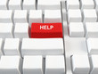 Computer keyboard with a red help button