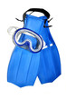 paire de palmes et masque de natation