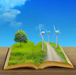 magic book and eco concept