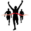 Victory at the marathon finish line