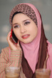 muslim girl use cellphone