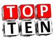 3D Top Ten Cube text