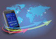 Smartphone with financial applications of stock exchange quotes