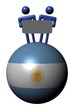 people holding sign on Argentina flag sphere illustration people holding sign on Argentina flag sphere illustration