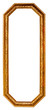 Gold frame on white background