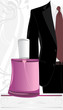 Vektor: Masculine suit and perfume on the decorative background Masculine suit and perfume on the decorative background