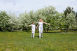 girl with mother in spring park