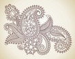 Hand draw line art ornate flower design.