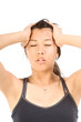 Young attractive woman suffering from headache