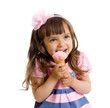 little girl with ice cream in studio isolated little girl with ice cream in studio isolated