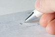 Closeup of a cheque