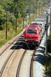 Cargo Train passing with some freight wagons, in Portugal Cargo Train passing with some freight wagons, in Portugal
