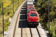 Cargo Train passing with some freight wagons, in Portugal Cargo Train passing with some freight wagons, in Portugal