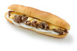 philly cheese steak sandwich isolated on white background