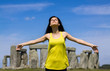 Woman at Stonehenge (England)