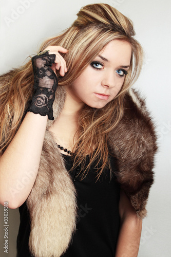 Photo: blonde in the fur blonde in the fur