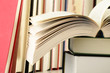 Composition with stack of books on the table Composition with stack of books on the table