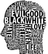 evil and good head wihout color