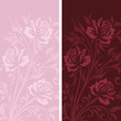 Vintage banners with roses silhouette