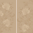 Vintage banner with roses silhouette