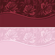 Vintage banners with roses silhouette