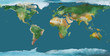 Earth map as brush illustration