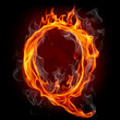 Fire font. Letter Q.