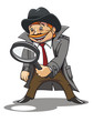 Detective with magnifying glass