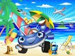 Vector: Auto Cartoon Vacanze e Viaggi-Cartoon Car Beach Background Auto Cartoon Vacanze e Viaggi-Cartoon Car Beach Background