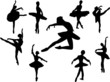 collection of ballerinas silhouette - vector collection of ballerinas silhouette - vector
