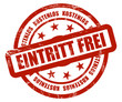Sternen STempel rot rt EINTRITT FREI