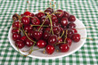Many cherry  in plate