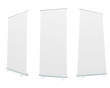 Vector: Roll-up blank white display realistic vector illustration. Roll-up blank white display realistic vector illustration.