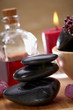spa, black hot stone massage