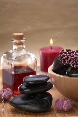 Photo: spa, black hot stones spa, black hot stones