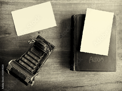 Photo: Old Camera with Empty Pictures Old Camera with Empty Pictures