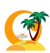 ilustration of islnad with palmtrees