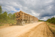 Photo: Trailer truck loaded with wooden logs Trailer truck loaded with wooden logs