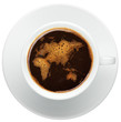 cup of coffee with worldmap made of bubbles cup of coffee with worldmap made of bubbles