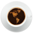 cup of coffee with worldmap made of bubbles cup of coffee with worldmap made of bubbles