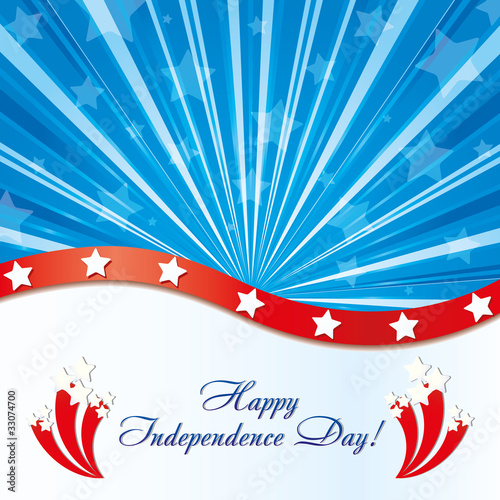 Vector: Background with elements of USA flag with congratulations Background with elements of USA flag with congratulations