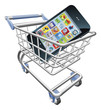 Vektor: Smart phone shopping cart concept Smart phone shopping cart concept
