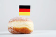 German fresh bun with jam and german flag