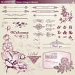 Flowers and vintage elements collection