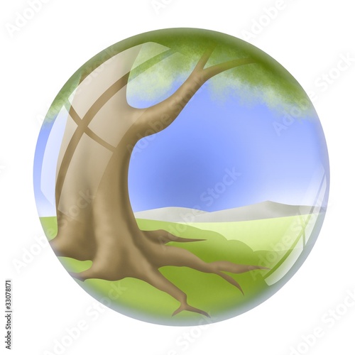 Illustration: paesaggio sfera paesaggio sfera
